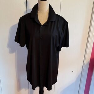 Sleek Black Men's Casual Button Down Shirt